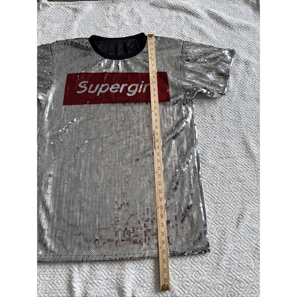 SUPERGIRL T Shirt Custom Sequin Size XL - Picture 4 of 7